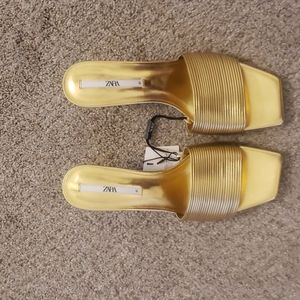 Gold Zara Heel Sandals - Size 41